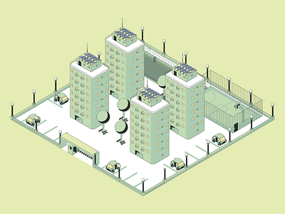 Condominium adobeillustrator condominium design illustration isometria isometric solar energy solar panel vector