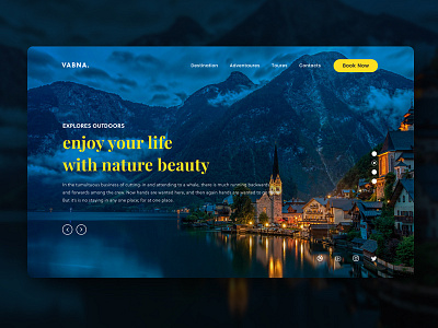 Tourism Design Exploration clean creative design illustration landing page minimal template tourism ui ux vabna web