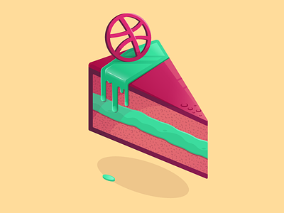 Dribbble cake cake debuts dribbble food illustration sweet vector