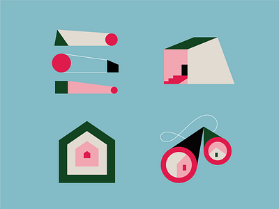 Real estate icons branding color design geometic house icons icons pack iconset illustraion illustration