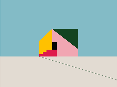 Geometric house branding color design flat geometric home house illustration