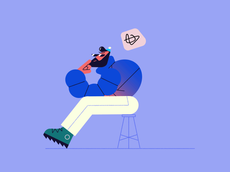 Thinker 💭 animation character characterdesign color design illo illustration motion design thoughts