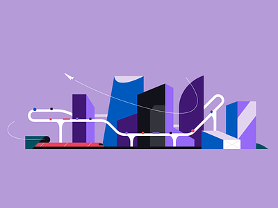 NY 🍎 city color design illustration megapolis new york skyscraper train transport vector