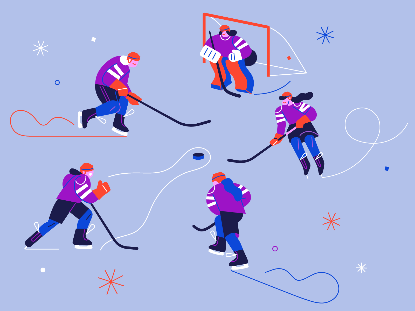 Female hockey character character design color design female female hockey hockey illustration sport