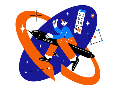 Cosmonautics Day 🚀 character cosmonautics day design illustration photoshop space spaceman vector