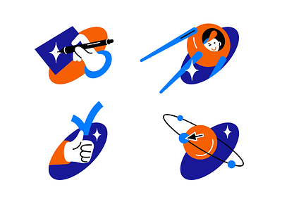 Space icons 🚀 acceptance blue character design illustration planet space vector vote