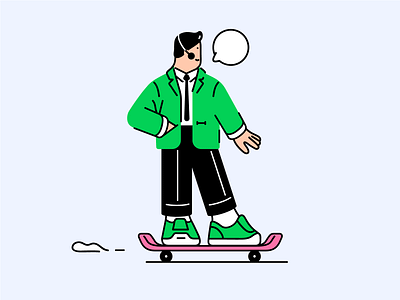 Skate everywhere 🛹 character characterdesign design illustration office skate skateboard skateboarder skateinoffice vector