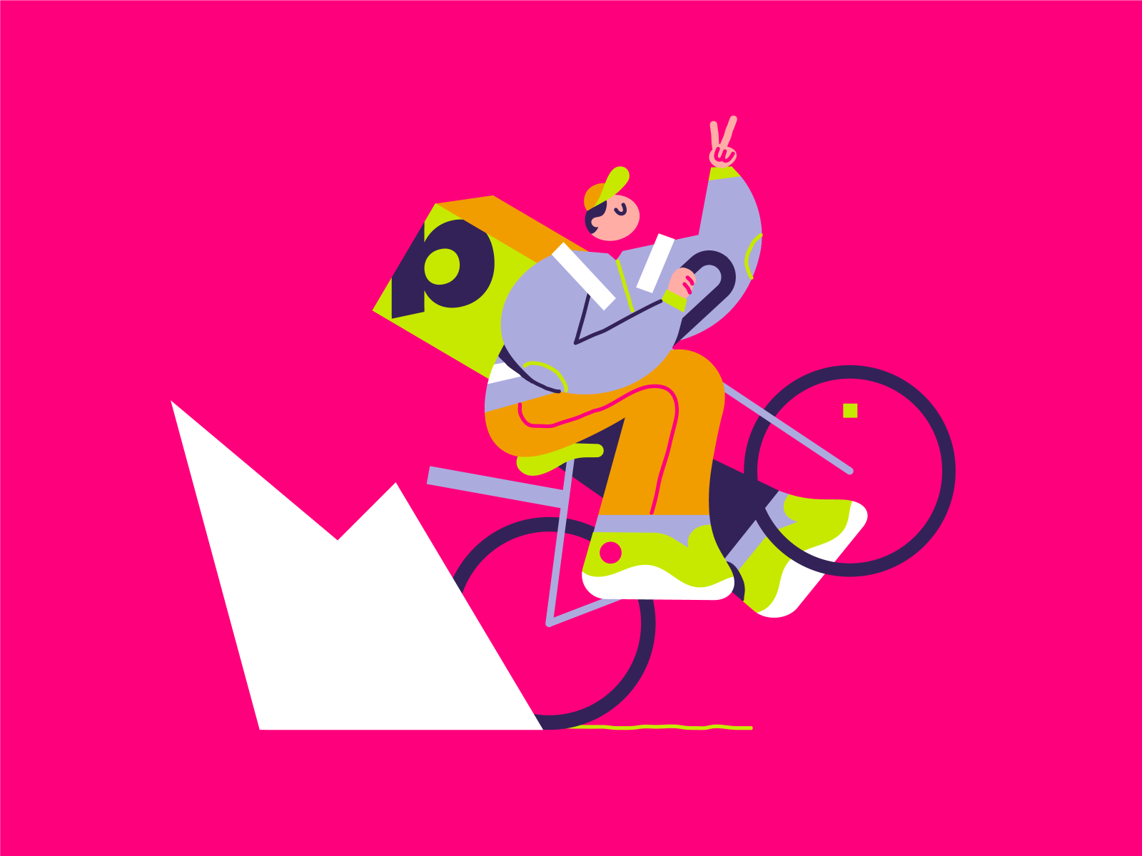 On the way  app illustration bike character characterdesign color food delivery illustration vector