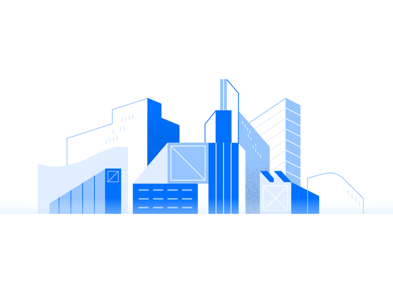 City blue texture shapes illo geometry flat skyscraper city design illustration