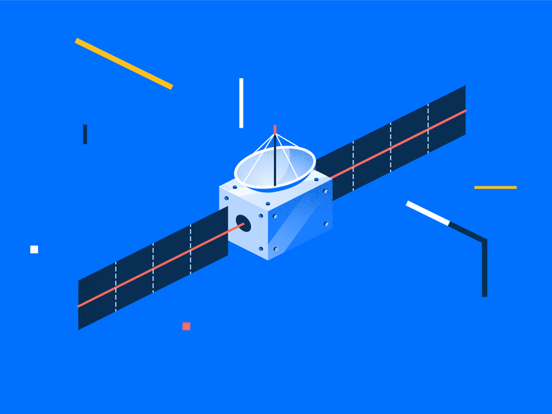 Sputnik sputnik cosmos satellite vector color illustration