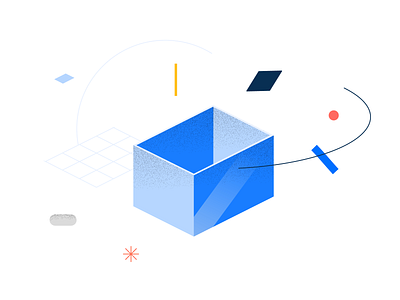 Bricsys geometry blue box bricsys color design geometry illo illustration isometric software styleframe texture vector