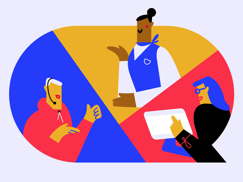 Conversational Ai ai character internal support customer service conversation chat chatbot vector illustration