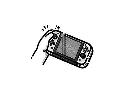 Nintendo Switch adobe illustrator blackandwhite blackwork console illustration nintendo switch vector videogame