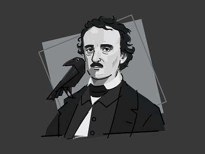 Edgar Allan Poe adobe illustrator illu illustration poe portrait terror vector