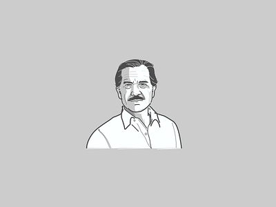 Carlos Fuentes ilustration portrait vector