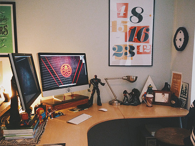 Workspace clutter design hydra lost marvel toys workspace