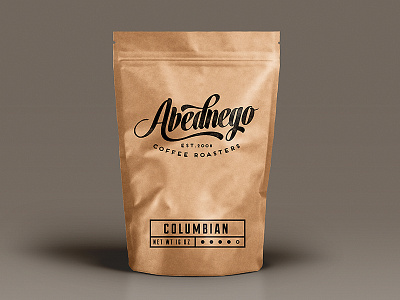 Abednego Coffee Roasters bag branding cacpro coffee design identity label logo typography