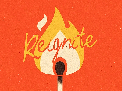 Reignite flame flat graphic illustrator match