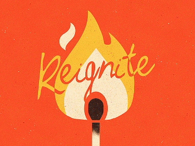 Reignite flame flat graphic illustrator match