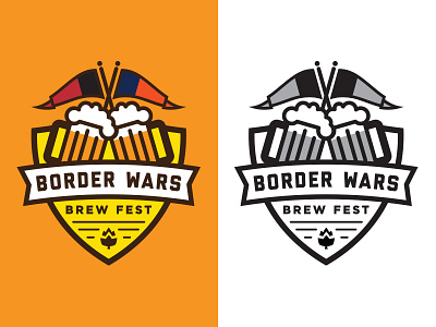 Border Wars | Round 2 beer brew collegiate craft festival hops identity logo mark shield