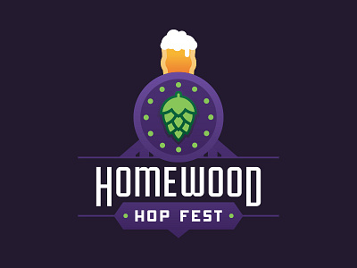 Homewood Hop Fest beer brew craft festival hop identity logo mark pint railroad train