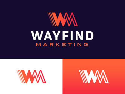 Wayfind Marketing branding gradient icon identity logo mark marketing