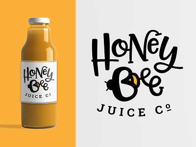 Honey Bee Juice Co. bee honey identity juice logo mark natural organic