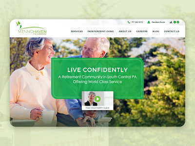 Menno Haven - Retirement Community Website nursing home re design rehab retirement senior website website layout
