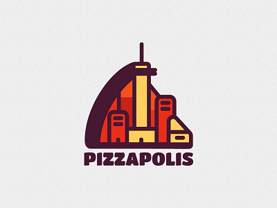 Pizzapolis Pizza city fast food food illustration illustrator logo logo design pizza