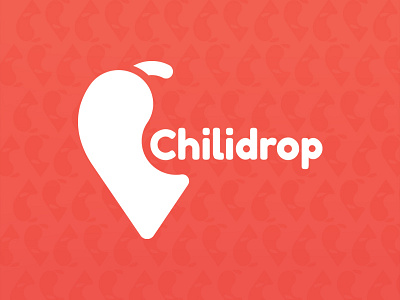 Chilidrop Name chili design food illustrator logo logotype minimalistic pepper red