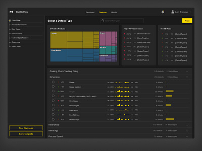 AI/ML UI for manufacturing application aiml application artificial intelligence dark ui industry interface machine learning manufacturing product design ui