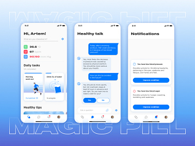 Magic pill chat health mobile mobile app mobile ui ui