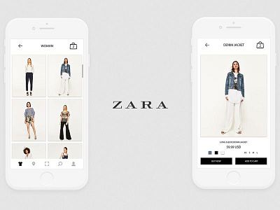 Zara. Mobile app redisign. clothes mobile redesign shop store ui ux women zara