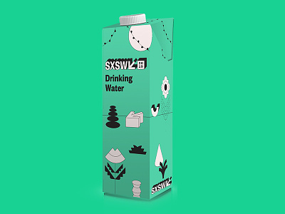 SXSW - Sustainable Box Water Concept 2018 branded concept design graphic mockup reusable sustainable sxsw water