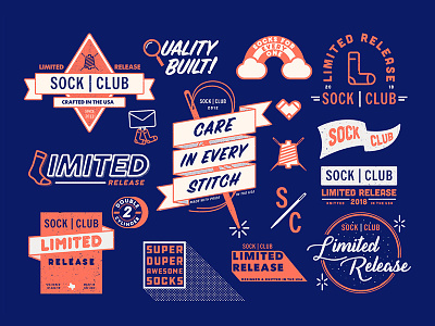 Sock Club Logos brand and identity brand assets concepts logos typogaphy