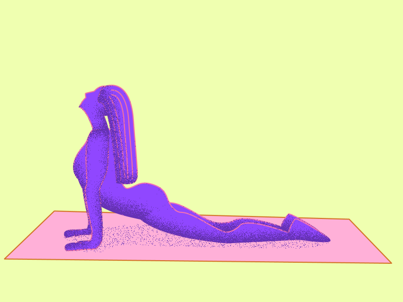 Stretching 2d ae gif illustration loop ps stretch woman yoga