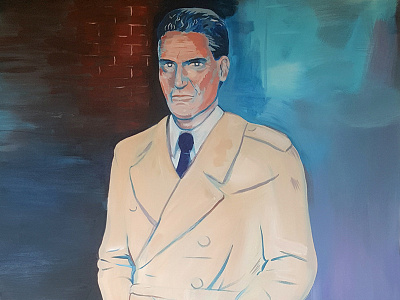Robert Stack painting portrait robert stack unsolved mysteries