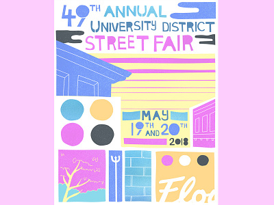 Street Fair poster design poster seattle street fair university district uw