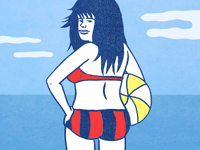 Beach Ball beach bikini fashion illustration nature tote design