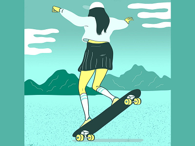 Skater fashion illustration skateboarding skating sports