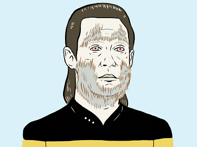 Data Wolf data illustration portrait star trek werewolf