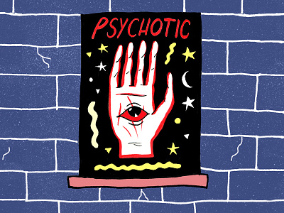 Psychotic Readings illustration palm reader psychic tarot