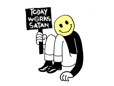 dark lord and savior character art illustration satan smiley face