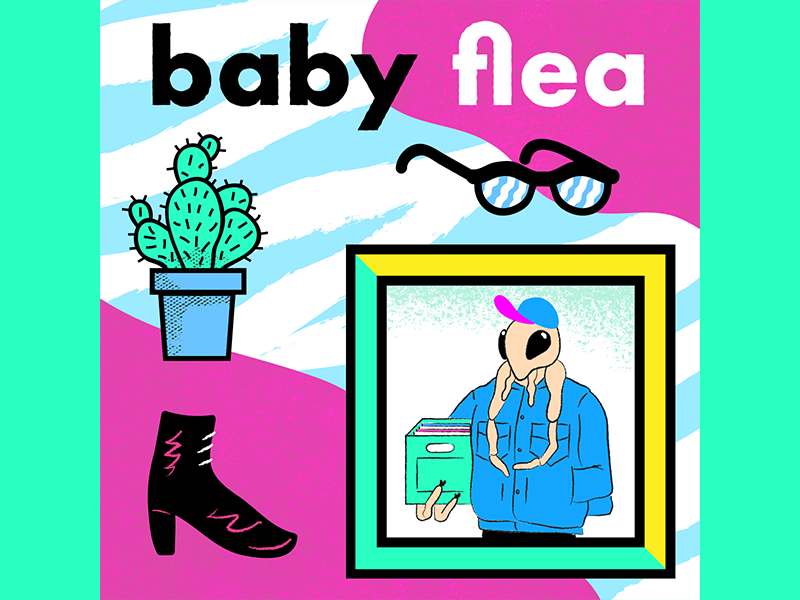 Flea promo seattle gold bar bar illustration flea market