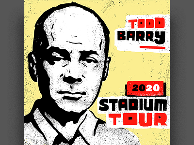 Todd Barry tour poster comedy design illustration portrait poster sub pop todd barry tour