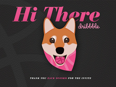 Hello Dribbble Doge debut dog doge illustration shiba