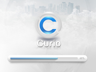 Curio blue curio game interface graphic design loading bar logo ui