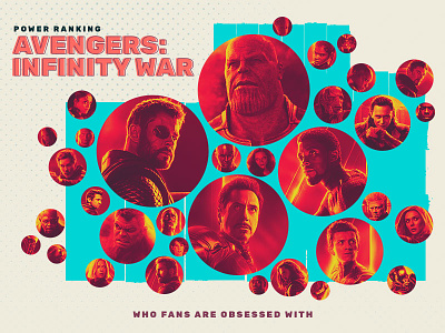 Avengers: Infinity War - Who Fans Are Obsessed With avengers: infinity war comics data fandom infographic pop culture visual design who fans are obsessed with