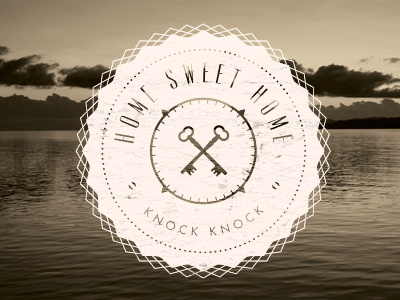 Home Sweet Home White compass home key logo texture type typo typography vintage