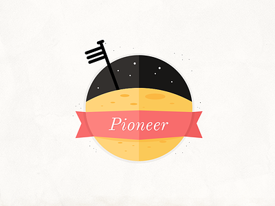 Pioneer Badge badge explore flag icon illustration moon pioneer responsive responsive webdesign ribbon